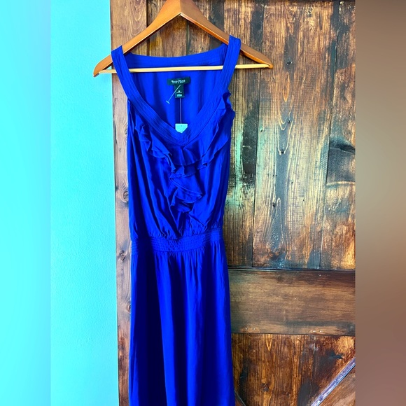 WHBM Ruffle Blue Dress - Picture 1 of 3